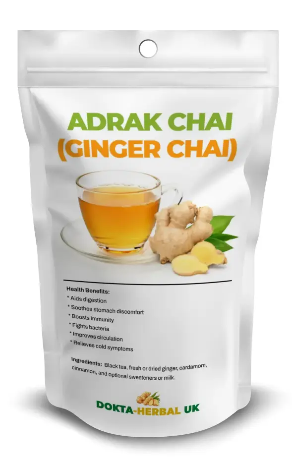 Adrak Chai (Ginger Chai) Ginger Root Adkak chai, Dried Cut Tea Infusion A Grade Premium Quality - Image 1